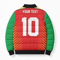 Custom Guyana Cricket Amazon Warriors Bomber Puffer Jacket Green Red Gold Glory - Wonder Print Shop