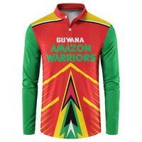 Custom Guyana Cricket Amazon Warriors Button Sweatshirt Green Red Gold Glory - Wonder Print Shop