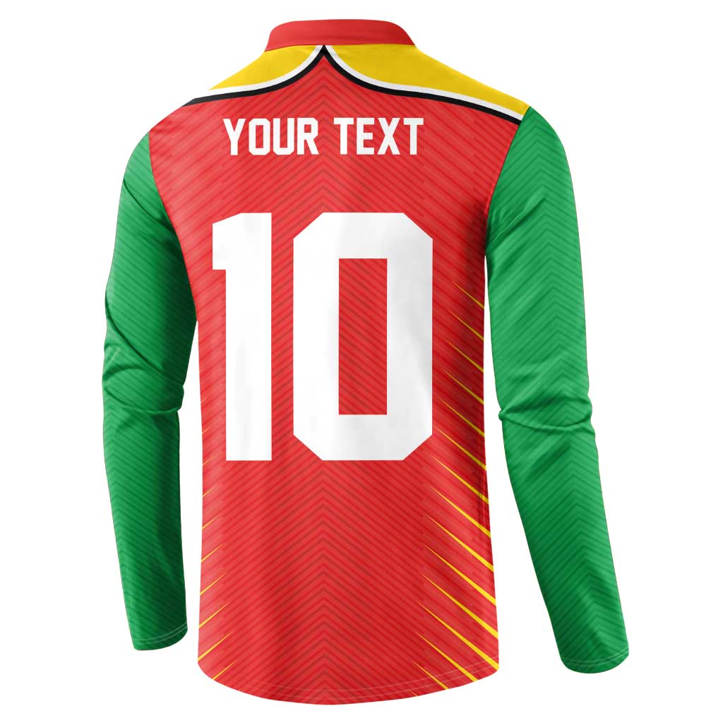 Custom Guyana Cricket Amazon Warriors Button Sweatshirt Green Red Gold Glory - Wonder Print Shop