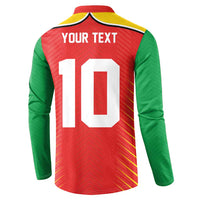 Custom Guyana Cricket Amazon Warriors Button Sweatshirt Green Red Gold Glory - Wonder Print Shop