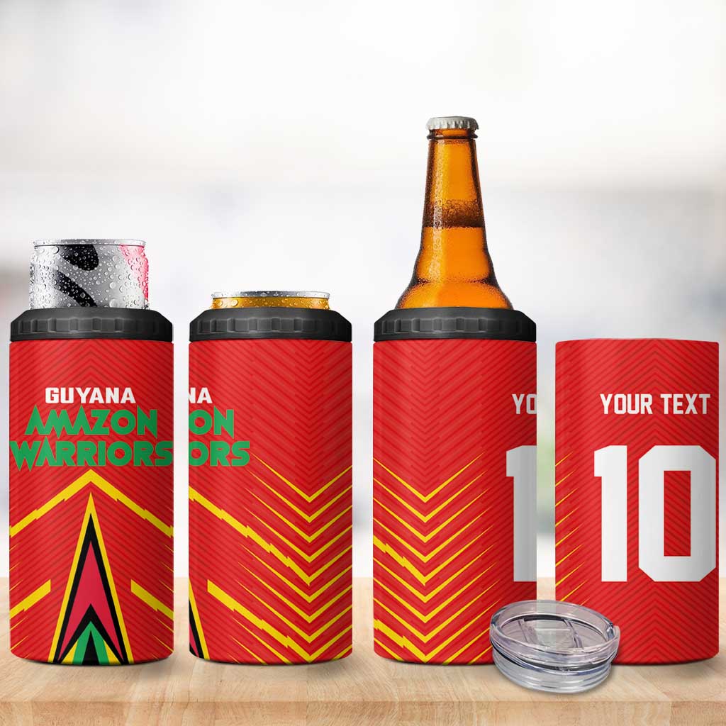 Custom Guyana Cricket Amazon Warriors 4 in 1 Can Cooler Tumbler Green Red Gold Glory - Wonder Print Shop