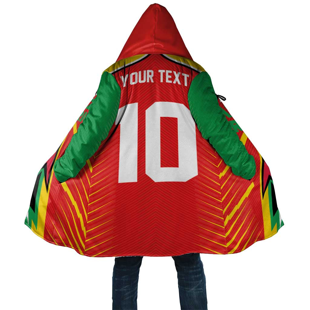 Custom Guyana Cricket Amazon Warriors Cloak Green Red Gold Glory - Wonder Print Shop
