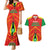 Custom Guyana Cricket Amazon Warriors Couples Matching Mermaid Dress and Hawaiian Shirt Green Red Gold Glory - Wonder Print Shop