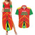 Custom Guyana Cricket Amazon Warriors Couples Matching Summer Maxi Dress and Hawaiian Shirt Green Red Gold Glory - Wonder Print Shop