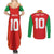 Custom Guyana Cricket Amazon Warriors Couples Matching Summer Maxi Dress and Long Sleeve Button Shirt Green Red Gold Glory - Wonder Print Shop
