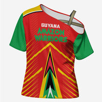 Custom Guyana Cricket Amazon Warriors Cross Shoulder Shirt Green Red Gold Glory - Wonder Print Shop