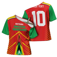 Custom Guyana Cricket Amazon Warriors Cross Shoulder Shirt Green Red Gold Glory - Wonder Print Shop
