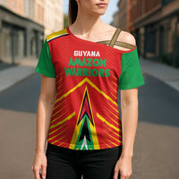 Custom Guyana Cricket Amazon Warriors Cross Shoulder Shirt Green Red Gold Glory - Wonder Print Shop