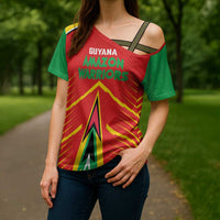 Custom Guyana Cricket Amazon Warriors Cross Shoulder Shirt Green Red Gold Glory - Wonder Print Shop