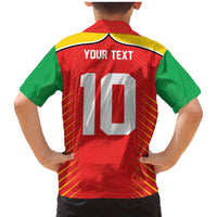 Custom Guyana Cricket Amazon Warriors Family Matching Mermaid Dress and Hawaiian Shirt Green Red Gold Glory - Wonder Print Shop