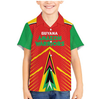Custom Guyana Cricket Amazon Warriors Family Matching Mermaid Dress and Hawaiian Shirt Green Red Gold Glory - Wonder Print Shop