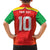 Custom Guyana Cricket Amazon Warriors Family Matching Off The Shoulder Long Sleeve Dress and Hawaiian Shirt Green Red Gold Glory - Wonder Print Shop