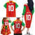 Custom Guyana Cricket Amazon Warriors Family Matching Off The Shoulder Long Sleeve Dress and Hawaiian Shirt Green Red Gold Glory - Wonder Print Shop