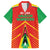 Custom Guyana Cricket Amazon Warriors Family Matching Off The Shoulder Long Sleeve Dress and Hawaiian Shirt Green Red Gold Glory - Wonder Print Shop