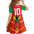 Custom Guyana Cricket Amazon Warriors Family Matching Off Shoulder Maxi Dress and Hawaiian Shirt Green Red Gold Glory - Wonder Print Shop