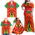 Custom Guyana Cricket Amazon Warriors Family Matching Off Shoulder Maxi Dress and Hawaiian Shirt Green Red Gold Glory - Wonder Print Shop