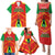 Custom Guyana Cricket Amazon Warriors Family Matching Puletasi and Hawaiian Shirt Green Red Gold Glory - Wonder Print Shop