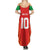 Custom Guyana Cricket Amazon Warriors Family Matching Summer Maxi Dress and Hawaiian Shirt Green Red Gold Glory - Wonder Print Shop