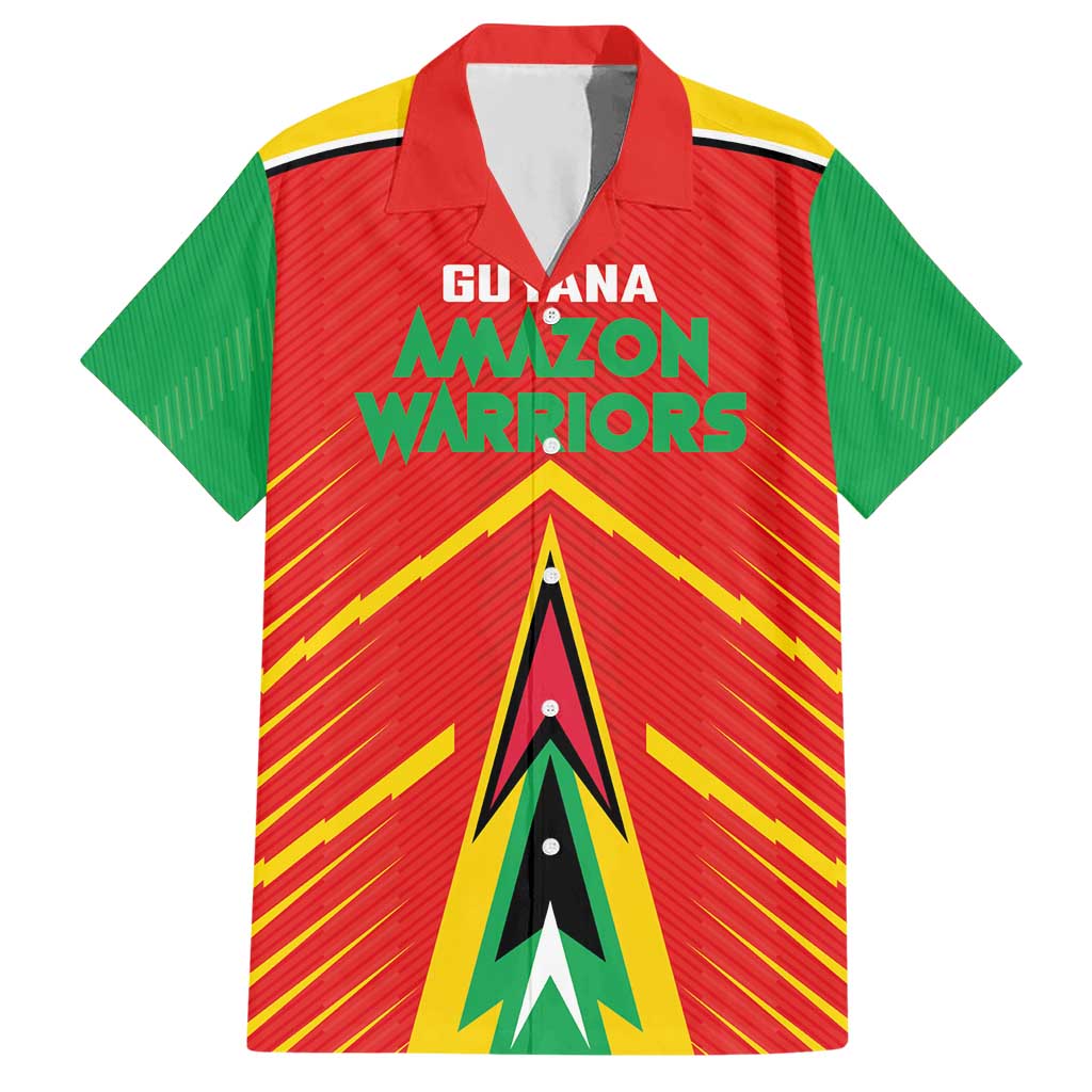 Custom Guyana Cricket Amazon Warriors Hawaiian Shirt Green Red Gold Glory - Wonder Print Shop