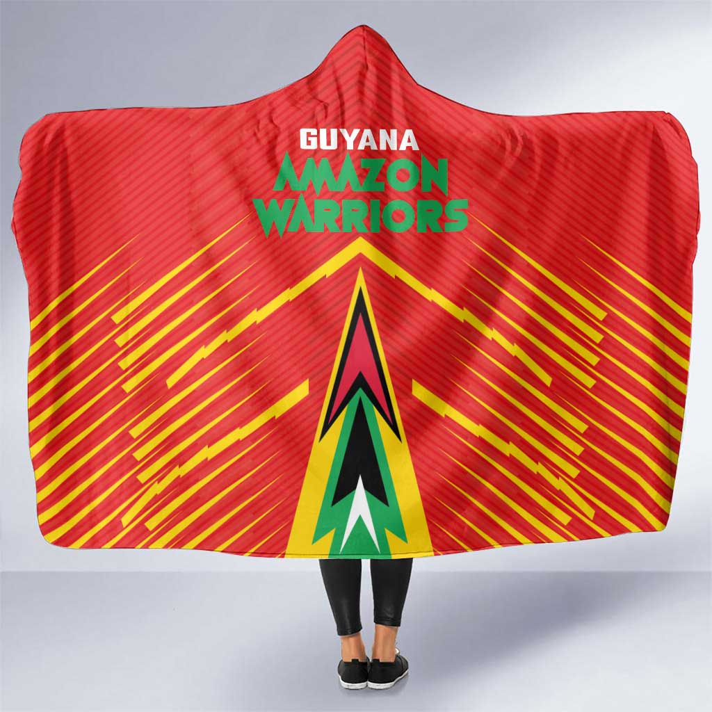 Guyana Cricket Amazon Warriors Hooded Blanket Green Red Gold Glory - Wonder Print Shop