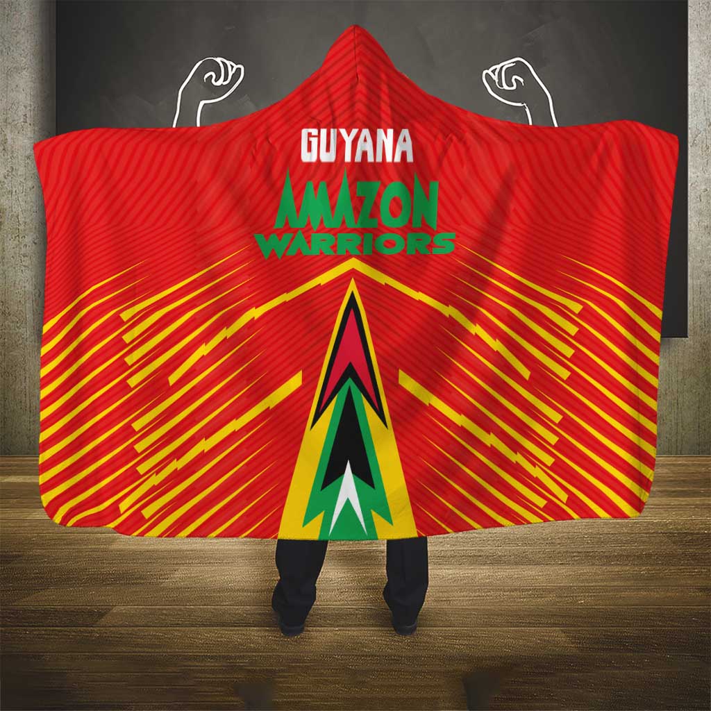 Guyana Cricket Amazon Warriors Hooded Blanket Green Red Gold Glory - Wonder Print Shop