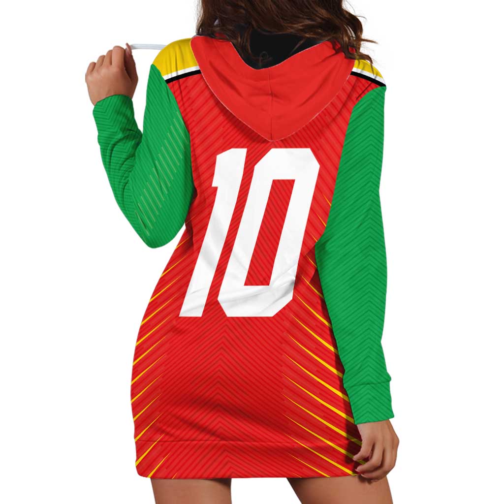Custom Guyana Cricket Amazon Warriors Hoodie Dress Green Red Gold Glory - Wonder Print Shop