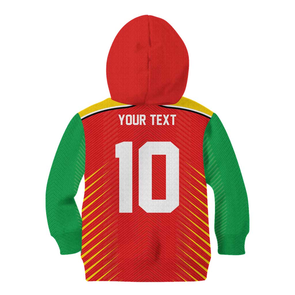 Custom Guyana Cricket Amazon Warriors Kid Hoodie Green Red Gold Glory - Wonder Print Shop