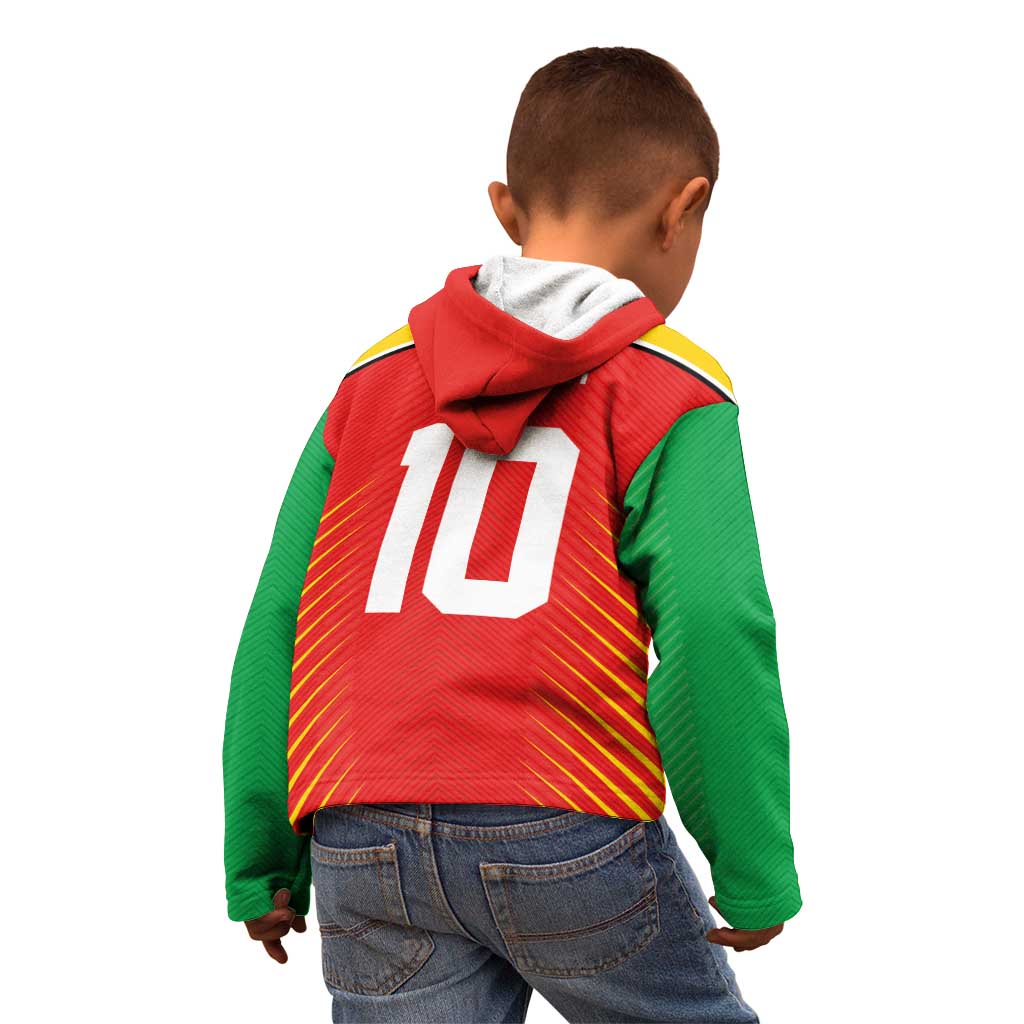 Custom Guyana Cricket Amazon Warriors Kid Hoodie Green Red Gold Glory - Wonder Print Shop