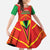 Custom Guyana Cricket Amazon Warriors Kid Short Sleeve Dress Green Red Gold Glory - Wonder Print Shop