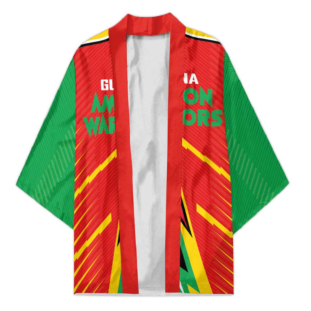 Custom Guyana Cricket Amazon Warriors Kimono Green Red Gold Glory - Wonder Print Shop