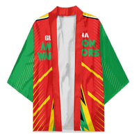 Custom Guyana Cricket Amazon Warriors Kimono Green Red Gold Glory - Wonder Print Shop