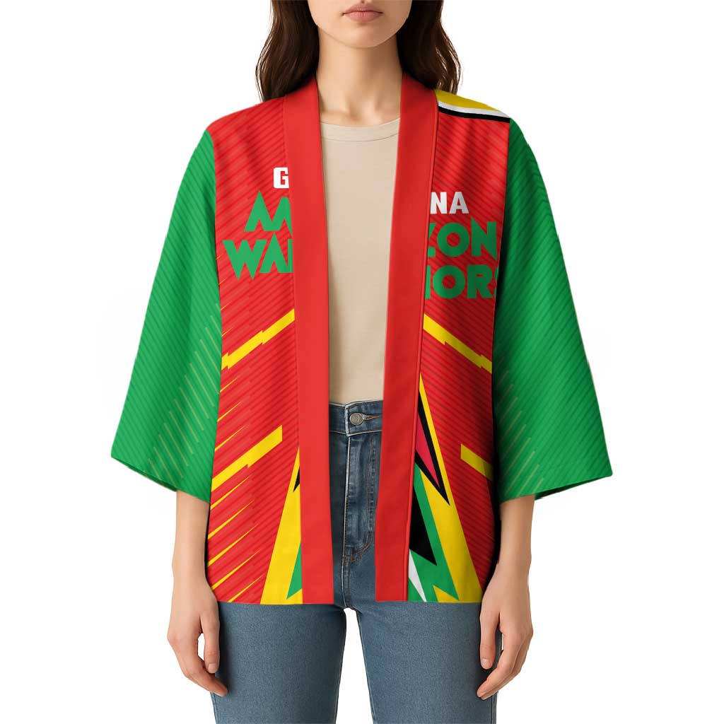 Custom Guyana Cricket Amazon Warriors Kimono Green Red Gold Glory - Wonder Print Shop