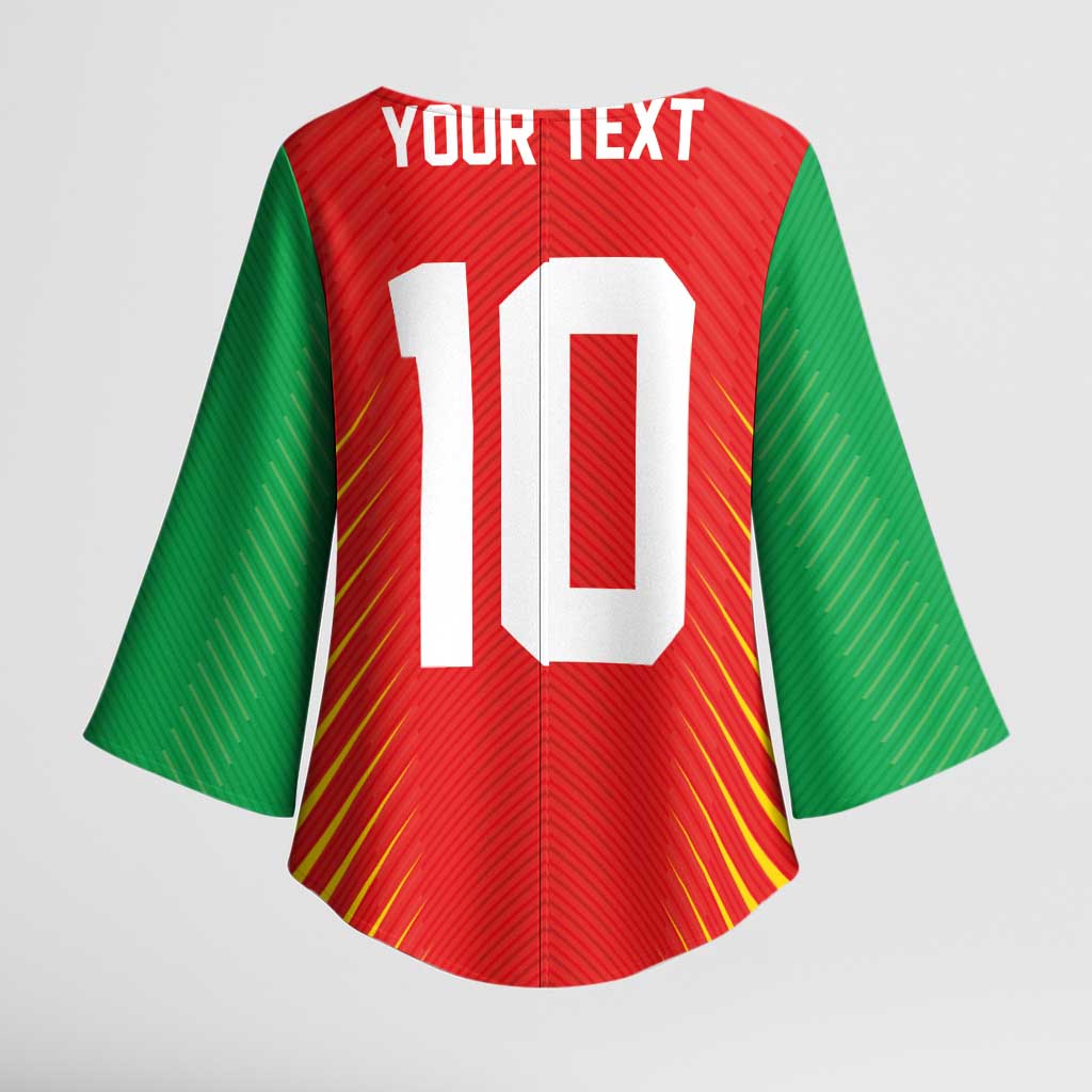 Custom Guyana Cricket Amazon Warriors Kimono Sleeve Blouse Green Red Gold Glory - Wonder Print Shop