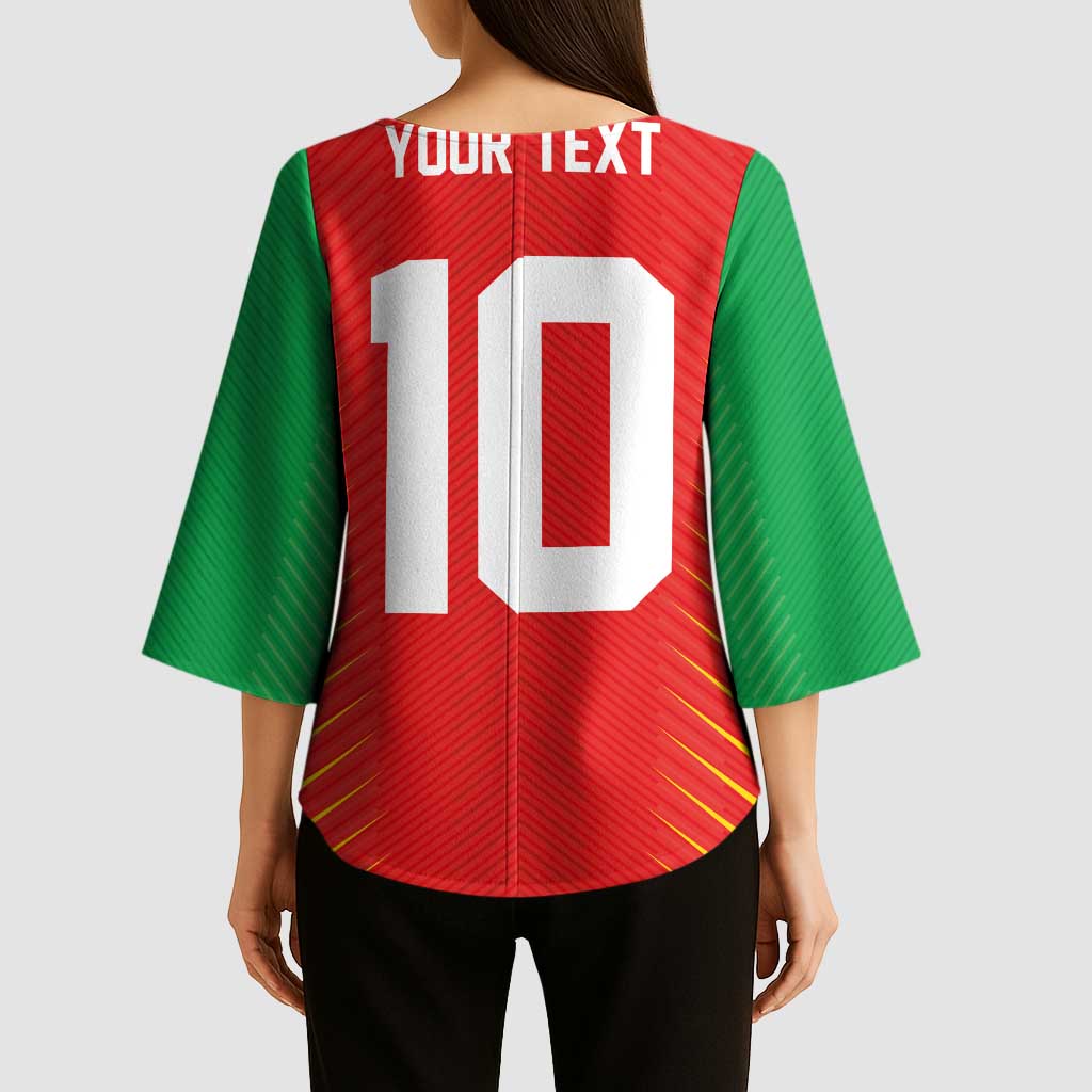 Custom Guyana Cricket Amazon Warriors Kimono Sleeve Blouse Green Red Gold Glory - Wonder Print Shop