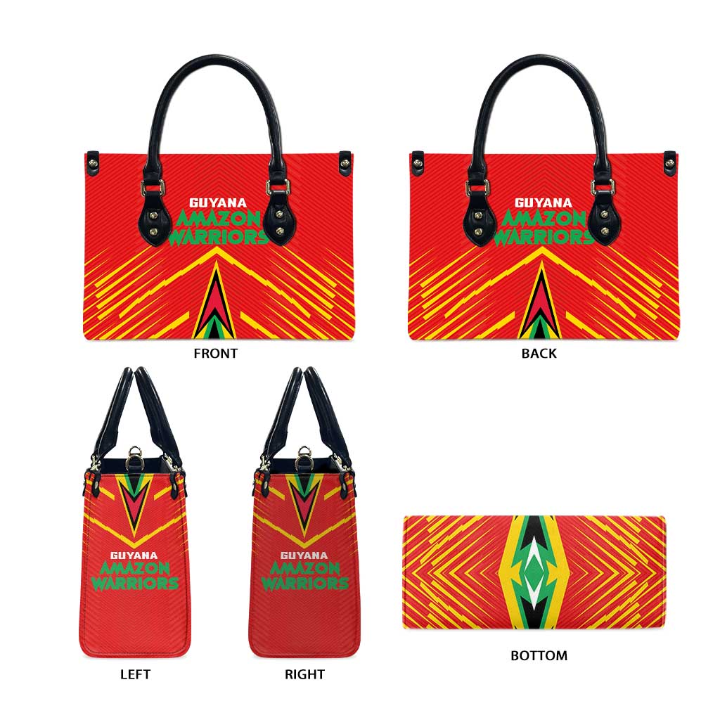 Guyana Cricket Amazon Warriors Leather Bag Green Red Gold Glory - Wonder Print Shop