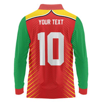 Custom Guyana Cricket Amazon Warriors Long Sleeve Polo Shirt Green Red Gold Glory - Wonder Print Shop