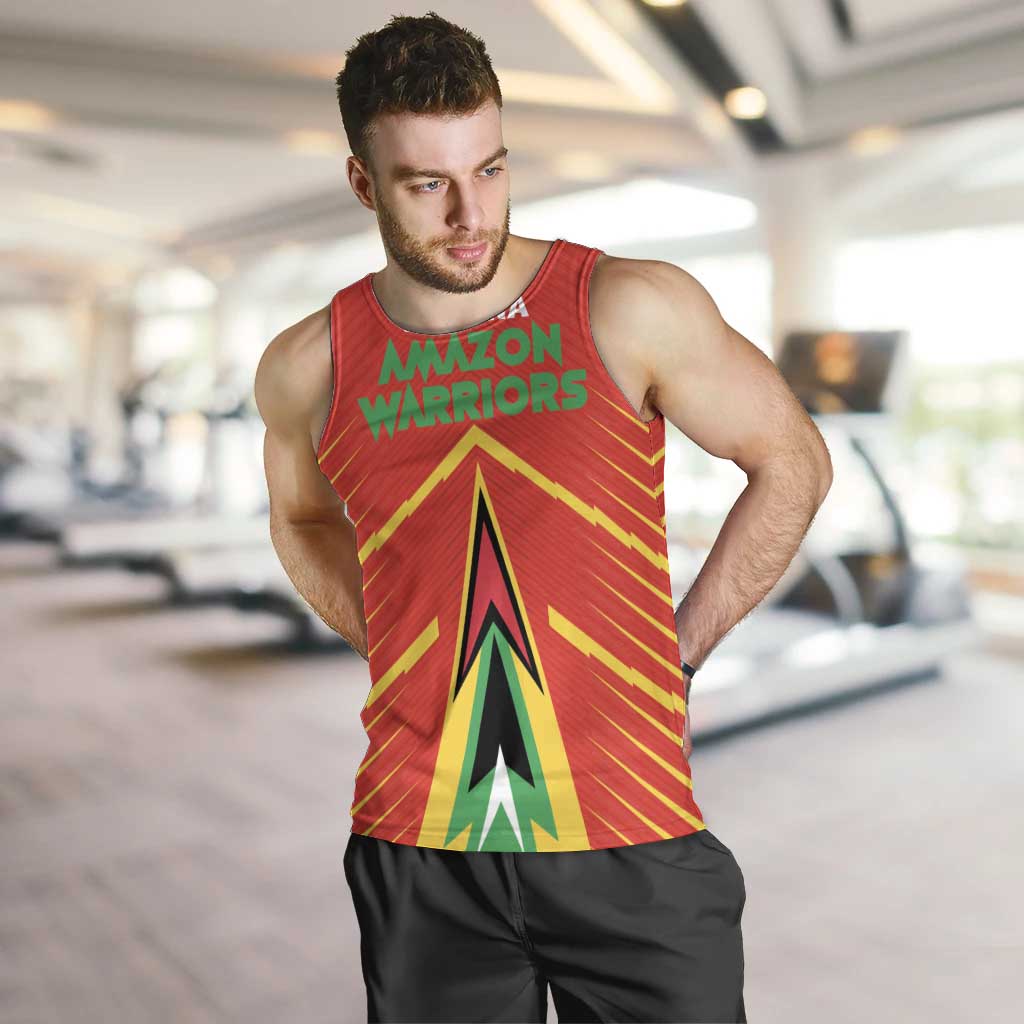 Custom Guyana Cricket Amazon Warriors Men Tank Top Green Red Gold Glory - Wonder Print Shop