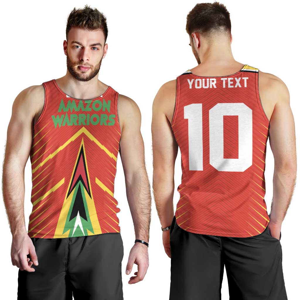 Custom Guyana Cricket Amazon Warriors Men Tank Top Green Red Gold Glory - Wonder Print Shop