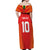 Custom Guyana Cricket Amazon Warriors Off Shoulder Maxi Dress Green Red Gold Glory - Wonder Print Shop