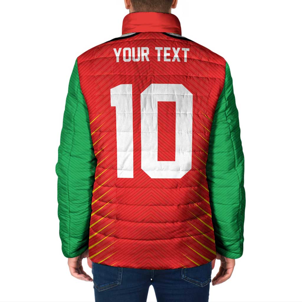 Custom Guyana Cricket Amazon Warriors Padded Jacket Green Red Gold Glory - Wonder Print Shop