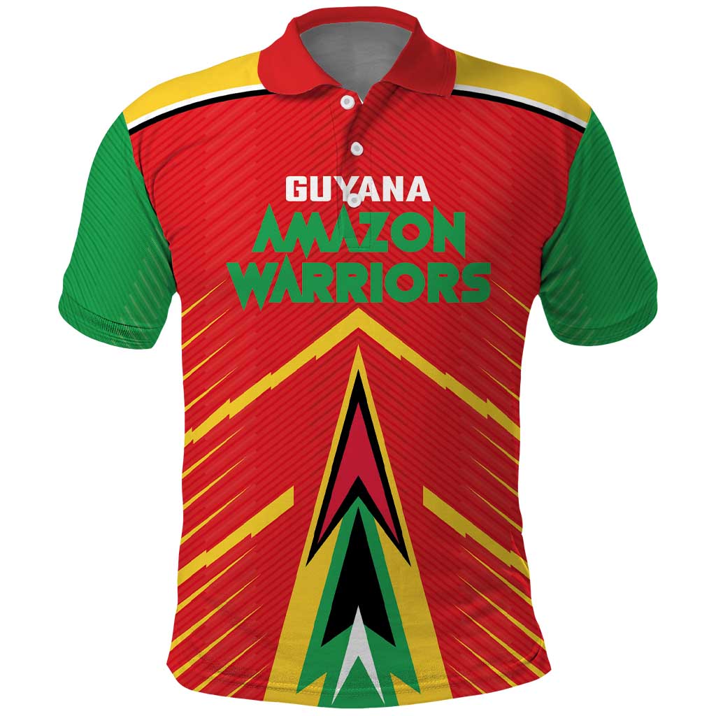 Custom Guyana Cricket Amazon Warriors Polo Shirt Green Red Gold Glory - Wonder Print Shop