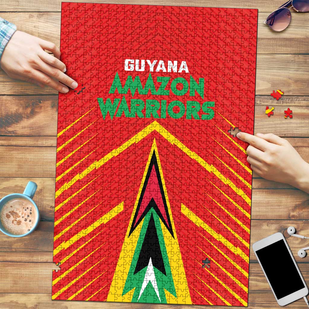 Guyana Cricket Amazon Warriors Puzzle Green Red Gold Glory - Wonder Print Shop