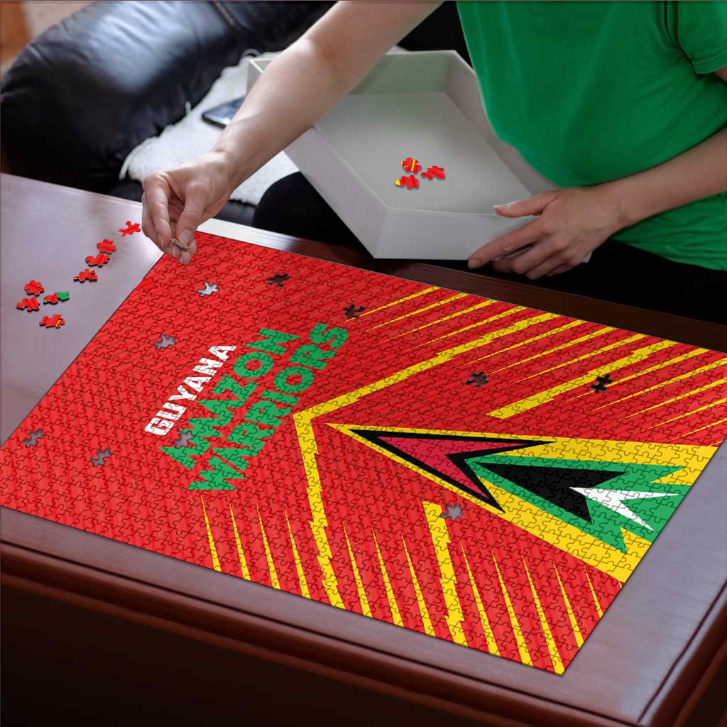 Guyana Cricket Amazon Warriors Puzzle Green Red Gold Glory - Wonder Print Shop