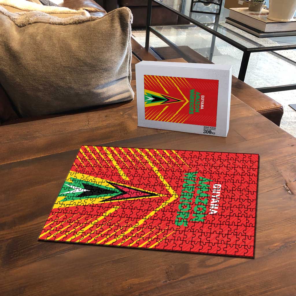 Guyana Cricket Amazon Warriors Puzzle Green Red Gold Glory - Wonder Print Shop
