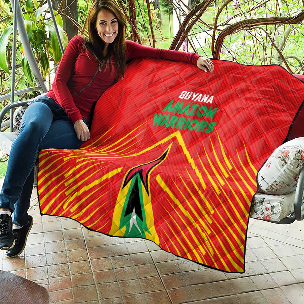 Guyana Cricket Amazon Warriors Quilt Green Red Gold Glory - Wonder Print Shop