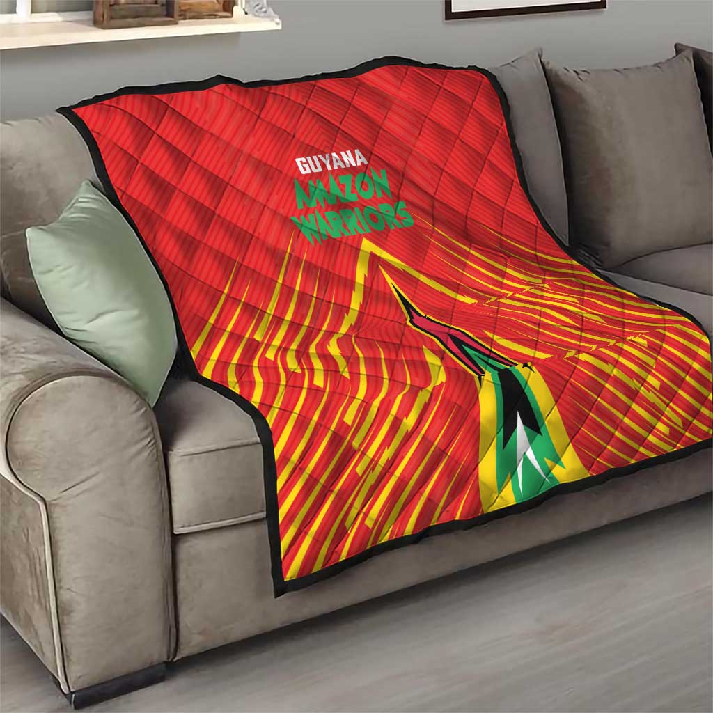Guyana Cricket Amazon Warriors Quilt Green Red Gold Glory - Wonder Print Shop