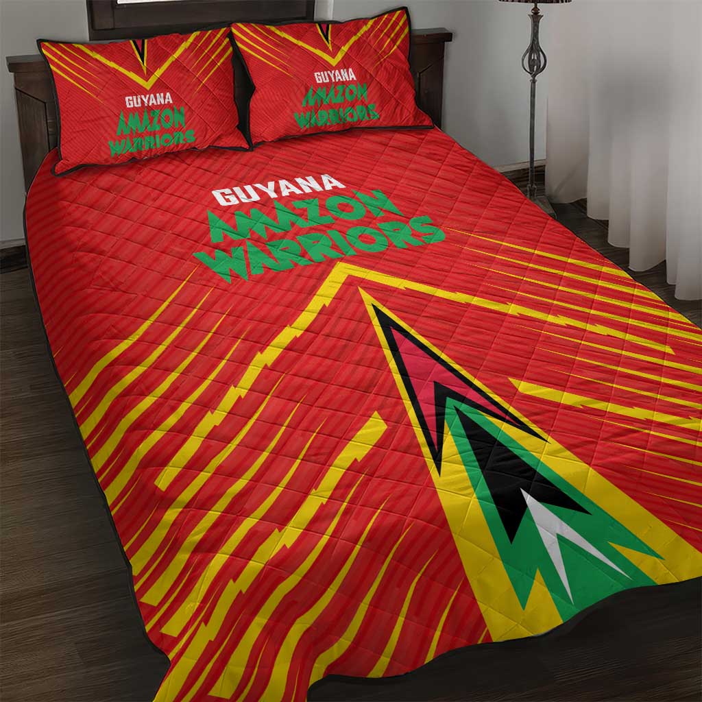 Guyana Cricket Amazon Warriors Quilt Bed Set Green Red Gold Glory - Wonder Print Shop