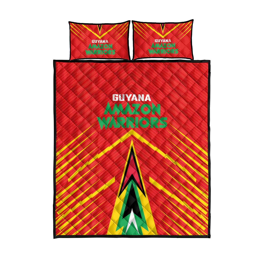 Guyana Cricket Amazon Warriors Quilt Bed Set Green Red Gold Glory - Wonder Print Shop