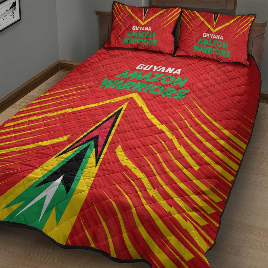 Guyana Cricket Amazon Warriors Quilt Bed Set Green Red Gold Glory - Wonder Print Shop