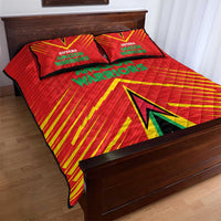 Guyana Cricket Amazon Warriors Quilt Bed Set Green Red Gold Glory - Wonder Print Shop